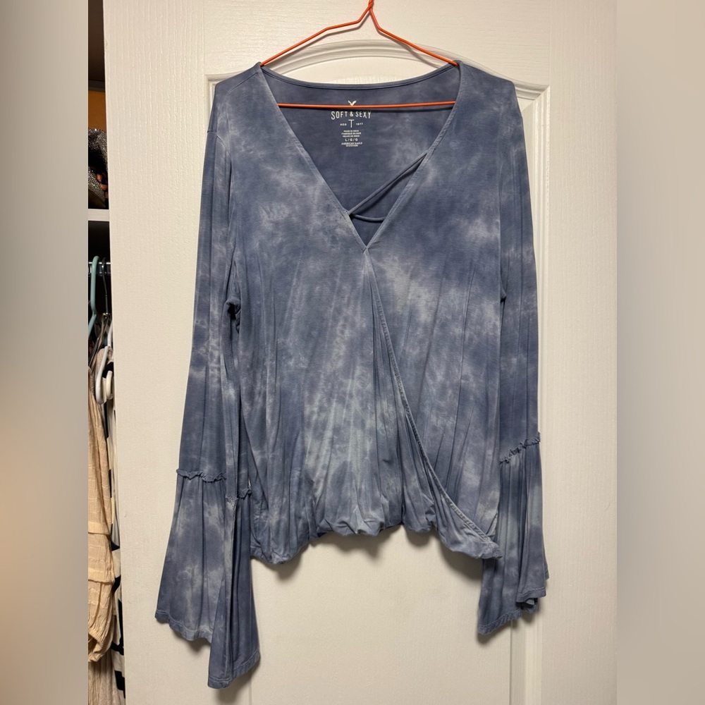 American Eagle Soft & Sexy Tee in Slate Blue Grey